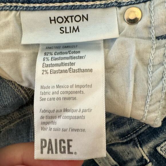 Paige Hoxton Slim Aloha Destructed Jeans 24 Frayed - Picture 9 of 16